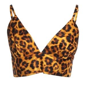✨ NWT Sandro Leopard Print Satin Bralette Top Size 0
